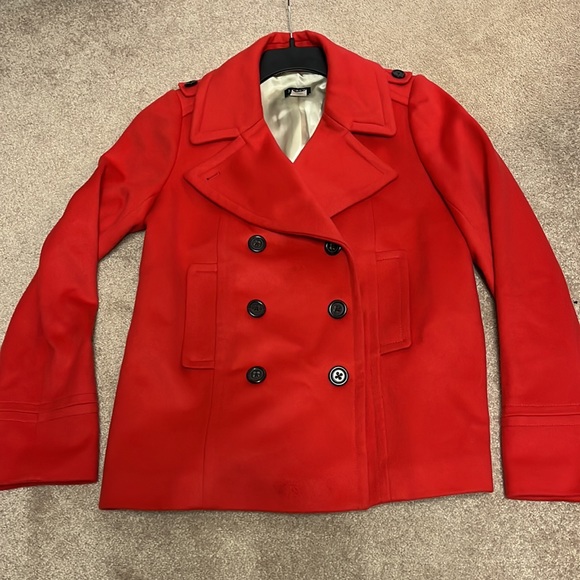 J. Crew red pea coat - Picture 5 of 10